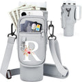 Initial Water Bottle Holder with Strap for Stanley Cup Accessories 40 oz/Simple Modern Tumbler, Birthdays for Women Girls, Water Bottle Carrier Bag with Phone Pocket,Hiking Walking Gym Camping