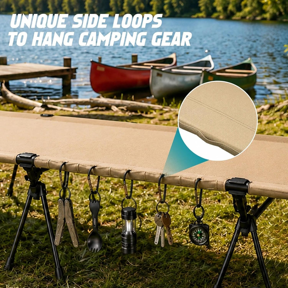 Portable Camping Cot for Adults, Heavy-Duty Folding Cot Bed
