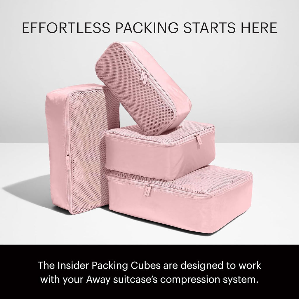 Away Insider Packing Cubes Set of 4, Lightweight Travel Luggage Organizers
