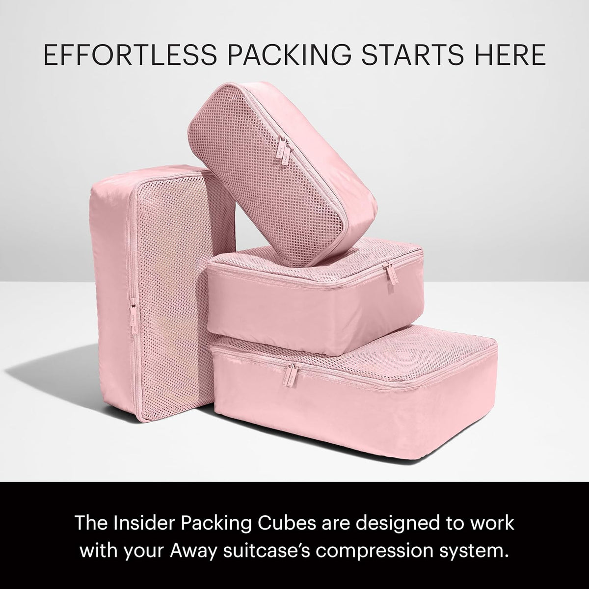 Away Insider Packing Cubes Set of 4, Lightweight Travel Luggage Organizers