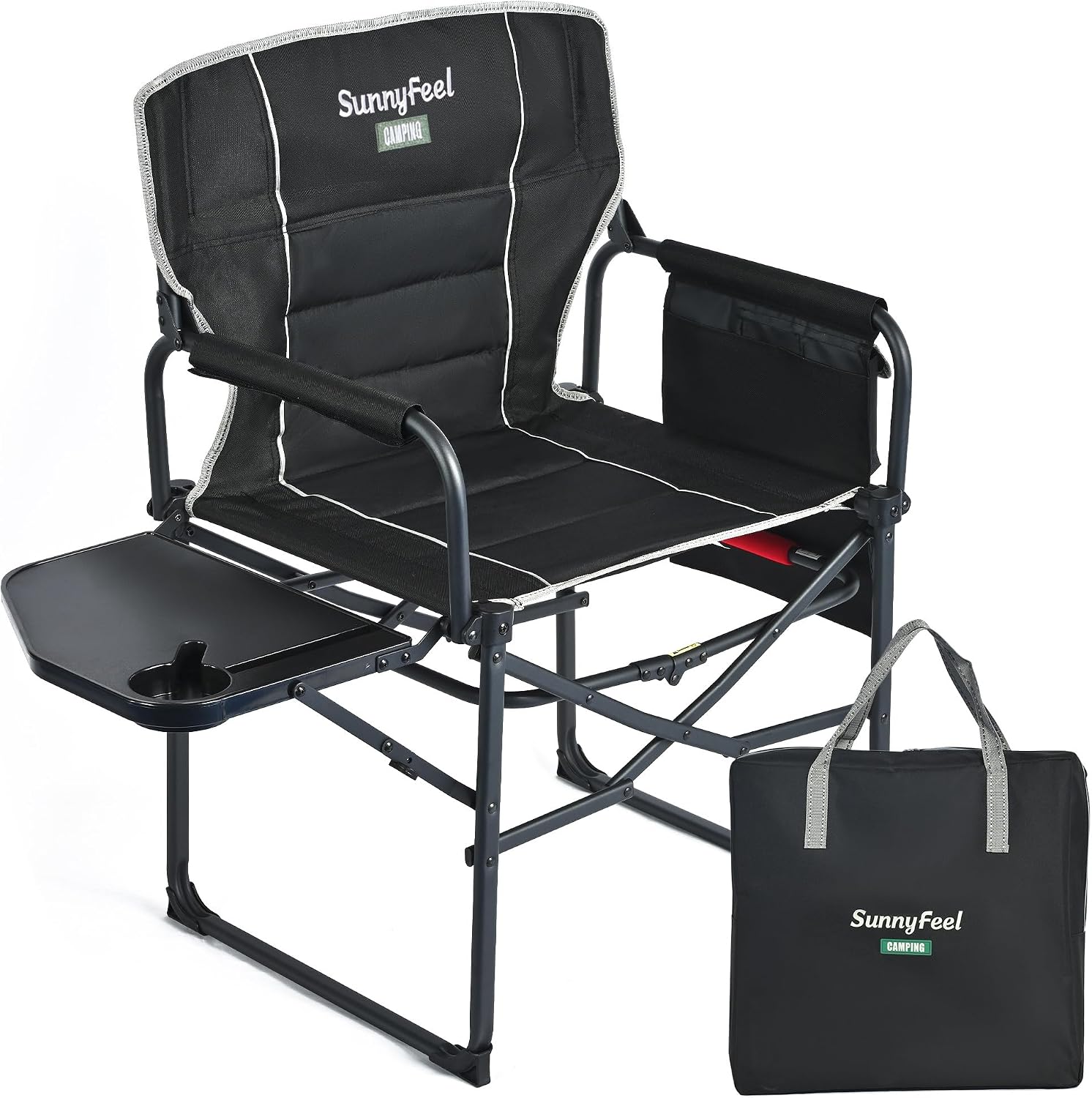 SUNNYFEEL Oversized Directors Camping Chair for Adults with Side Table