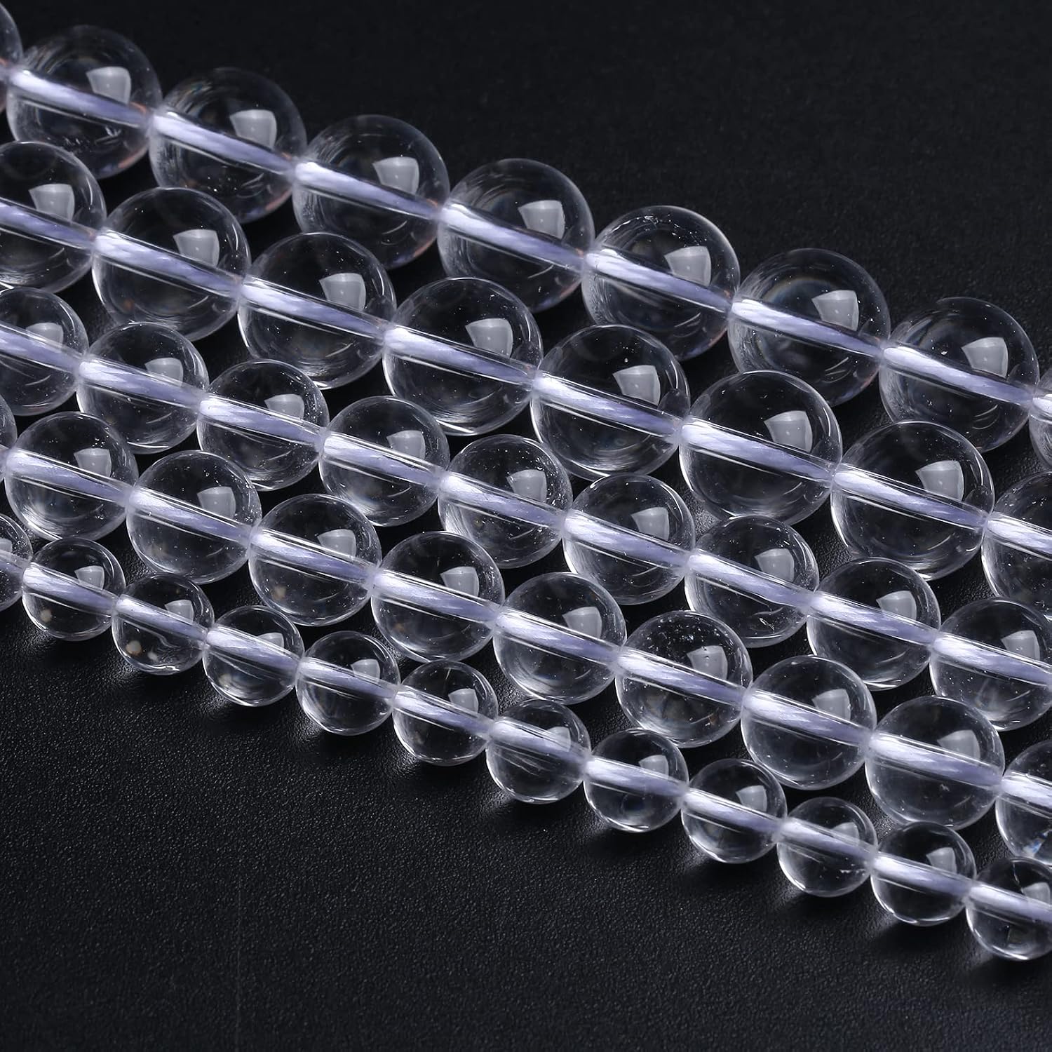 8MM 45PCS Natural Clear White Crystal Quartz Gemstone 3A Grade Round Loose Beads for Jewelry Making DIY Bracelet 1 Strand 15''