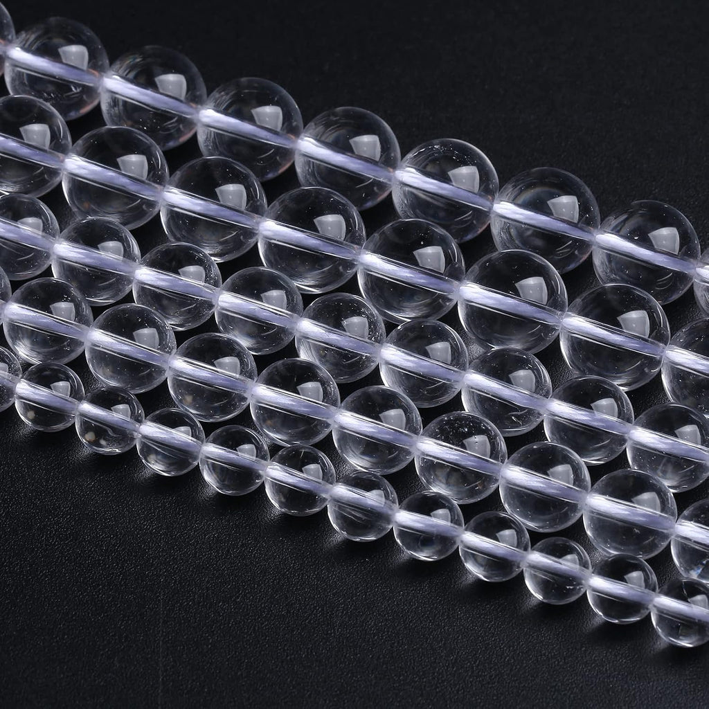 6MM 60PCS Natural Clear White Crystal Quartz Gemstone 3A Grade Round Loose Beads for Jewelry Making DIY Bracelet 1 Strand 15''