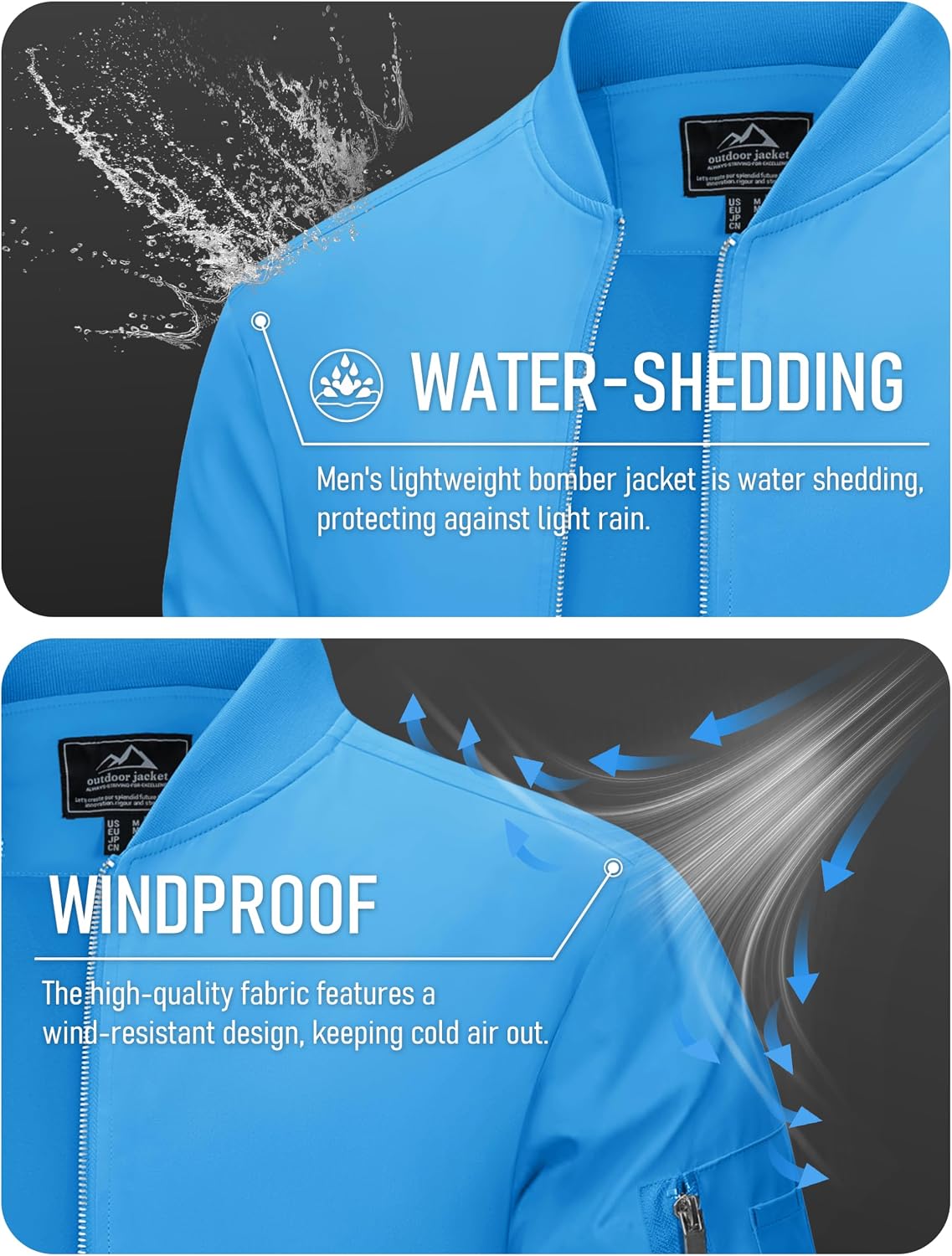 MAGCOMSEN Men's Bomber Jacket Lightweight Windbreaker Spring Fall Jacket