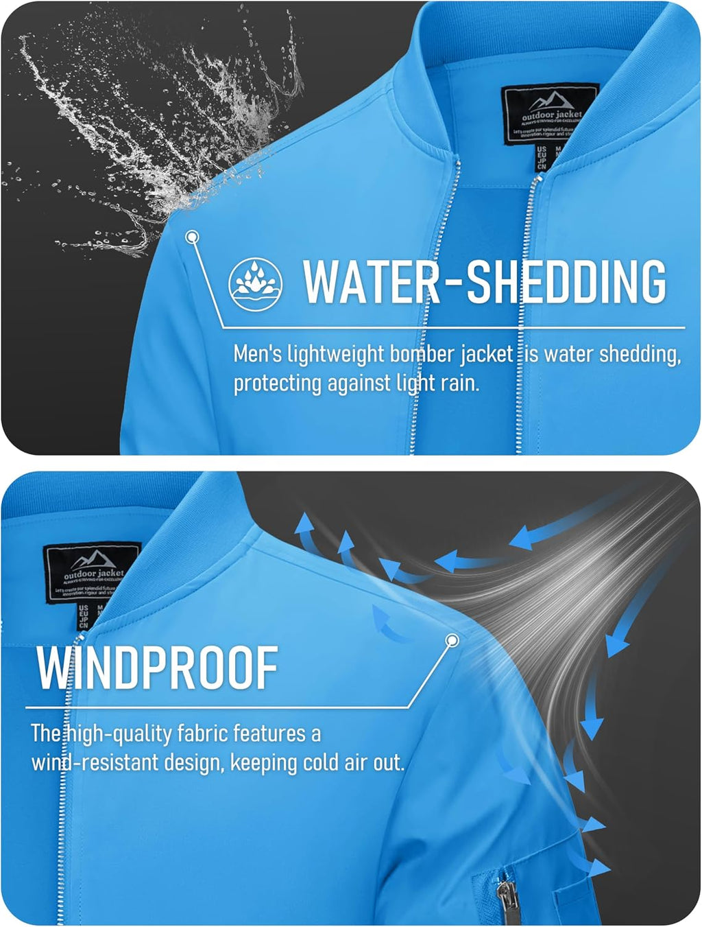 MAGCOMSEN Men's Bomber Jacket Lightweight Windbreaker Spring Fall Jacket