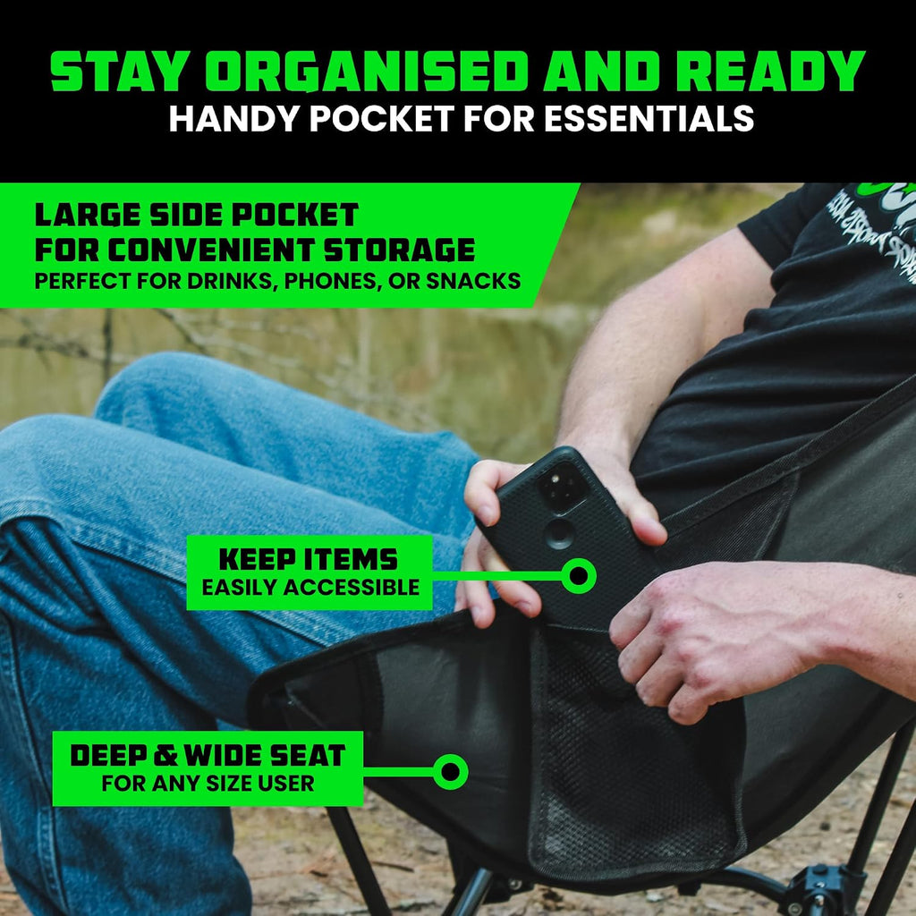Rhino USA Portable Camping Chair - Collapsible Folding Chair, 400lb Cap