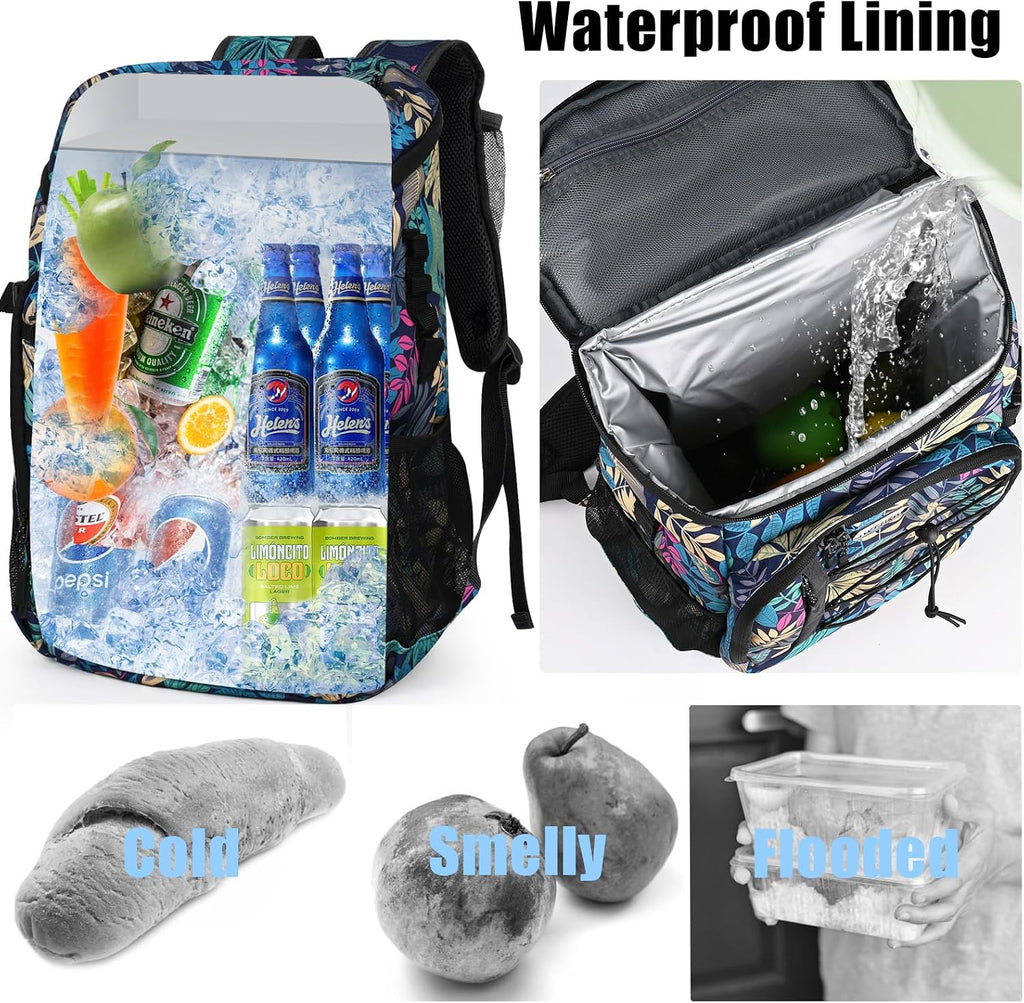HXLGMD Backpack Coolers Insulated Leak Proof 30 Cans, Soft Sided Insulated Cooler Bags Ice Chest Backpack for Beach Travel Camping, with Reusable Ice Packs