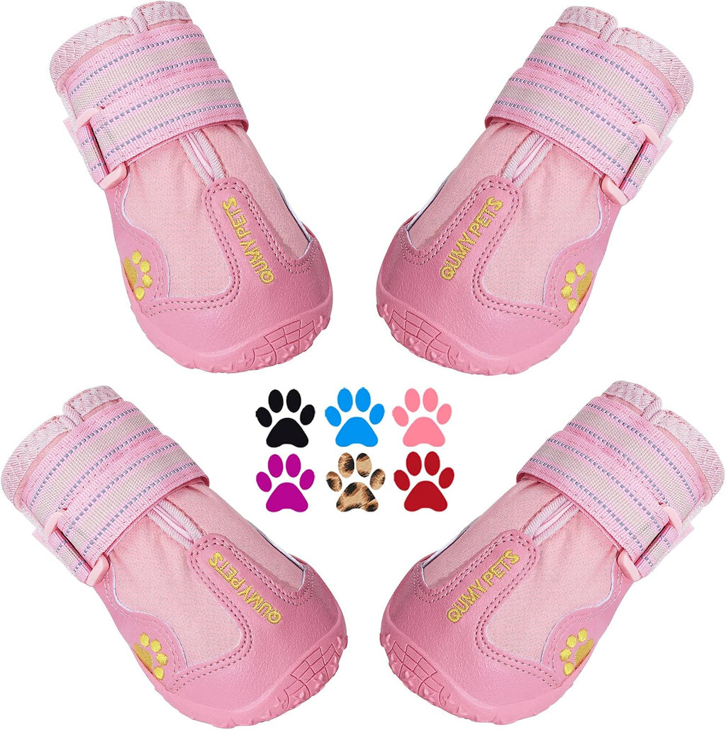 QUMY Dog Shoes for Hot Pavement, Dog Snow Boots & Paw Protectors for Winter
