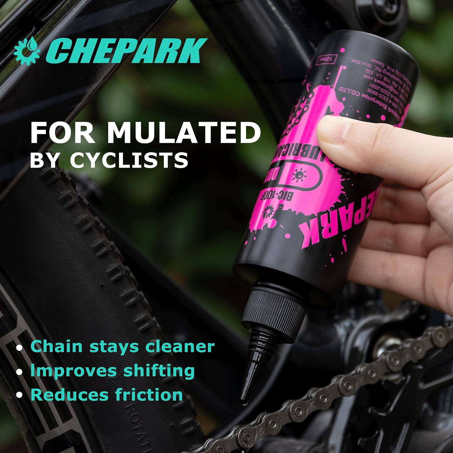 CHEPARK Bike Drivetrain cleaning & lubricating Essentials Kit with Bicycle Degreaser,Bicycle Lubricant Brush Tool- Bicycle Maintenance for Mountain Road Bikes (100P)