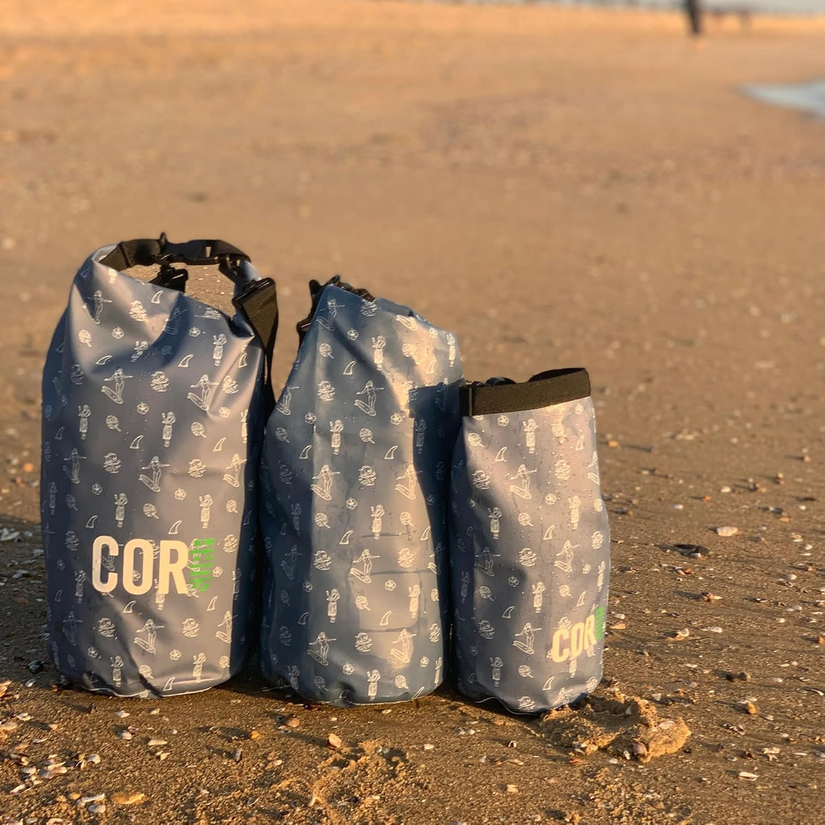 COR Surf Floating Waterproof Dry Bag 3L | 5L |10L | 15L Roll Top Sack Keeps Gear Dry for Kayaking, Rafting, Boating, Swimming, Camping, Hiking, Beach, Fishing