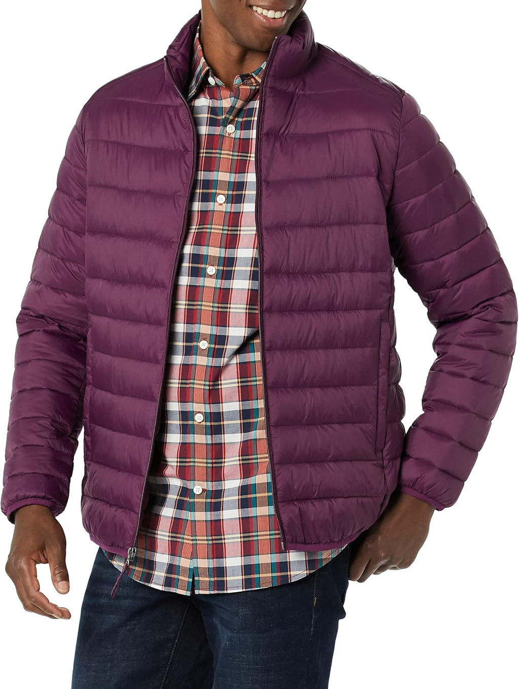 Amazon Essentials Men's Packable Lightweight Water-Resistant Puffer Jacket (Available in Big & Tall)
