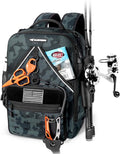 KastKing KastMate Fishing Backpack With 2 Rod Holders, Black Camo