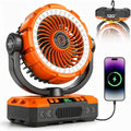 9-Inch Rechargeable Camping Fan 【Auto-Oscillating, Max 60H】20000mAh Portable Battery Powered Operated Fan,Light,Timer,Hook,Outdoor Tent Fans for Patios,Beach,Fishing,Emergency,Camping Gear Essentials