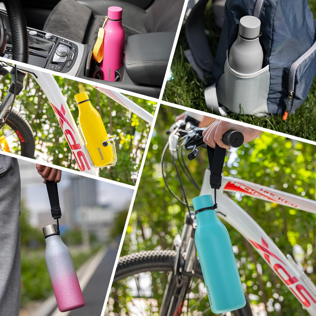 BJPKPK 18oz Insulated Water Bottle, Stainless Steel Bottle with Carry Strap