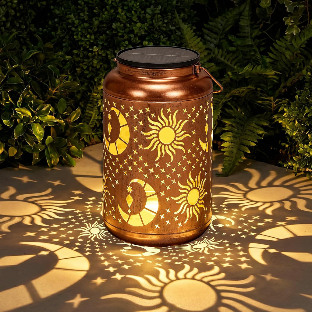 Sun & Moon Solar Lanterns Outdoor Waterproof, Birthday Day Gifts for Women