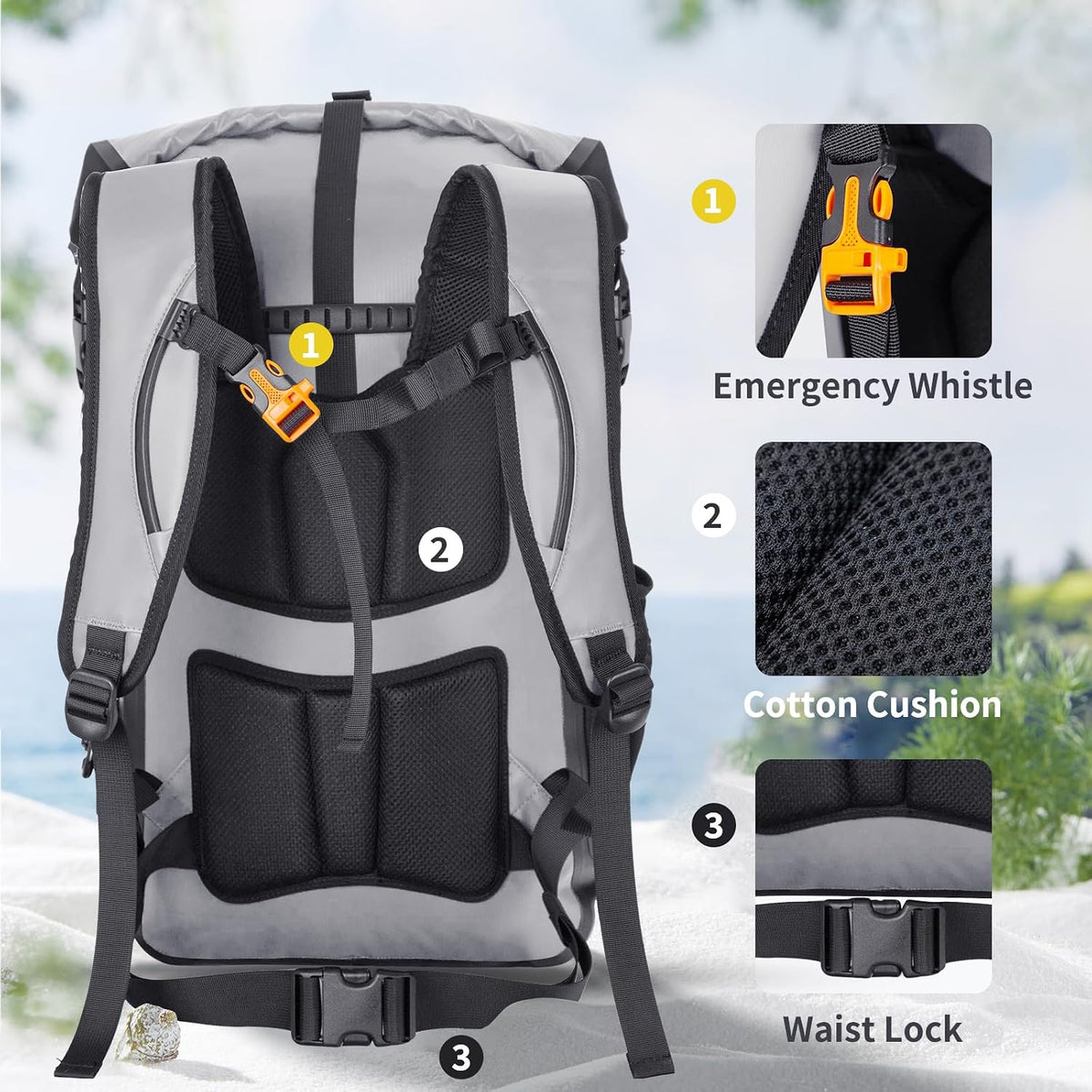 Dry Bags Waterproof Backpack for Women Men Travel Dry Bag Backpack Warterproof Bag for Kayaking Beach Boating 30L/40L