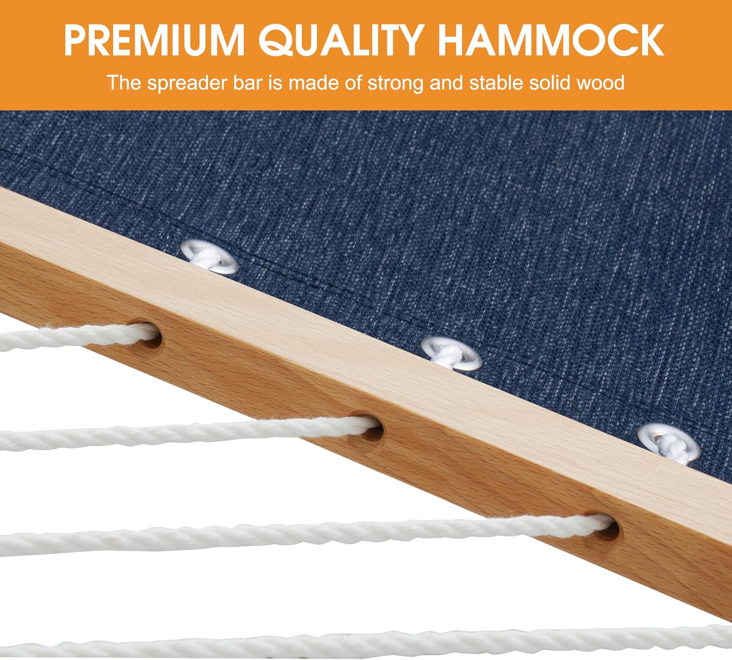 Lazy Daze Double Olefin Quick Dry Hammock with Spreader Bar for Outdoor