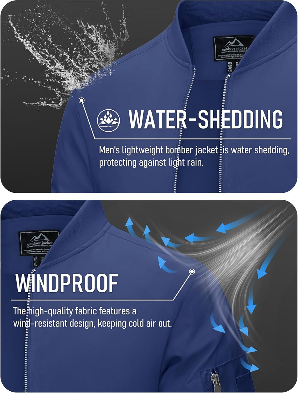 MAGCOMSEN Men's Bomber Jacket Lightweight Windbreaker Spring Fall Jacket