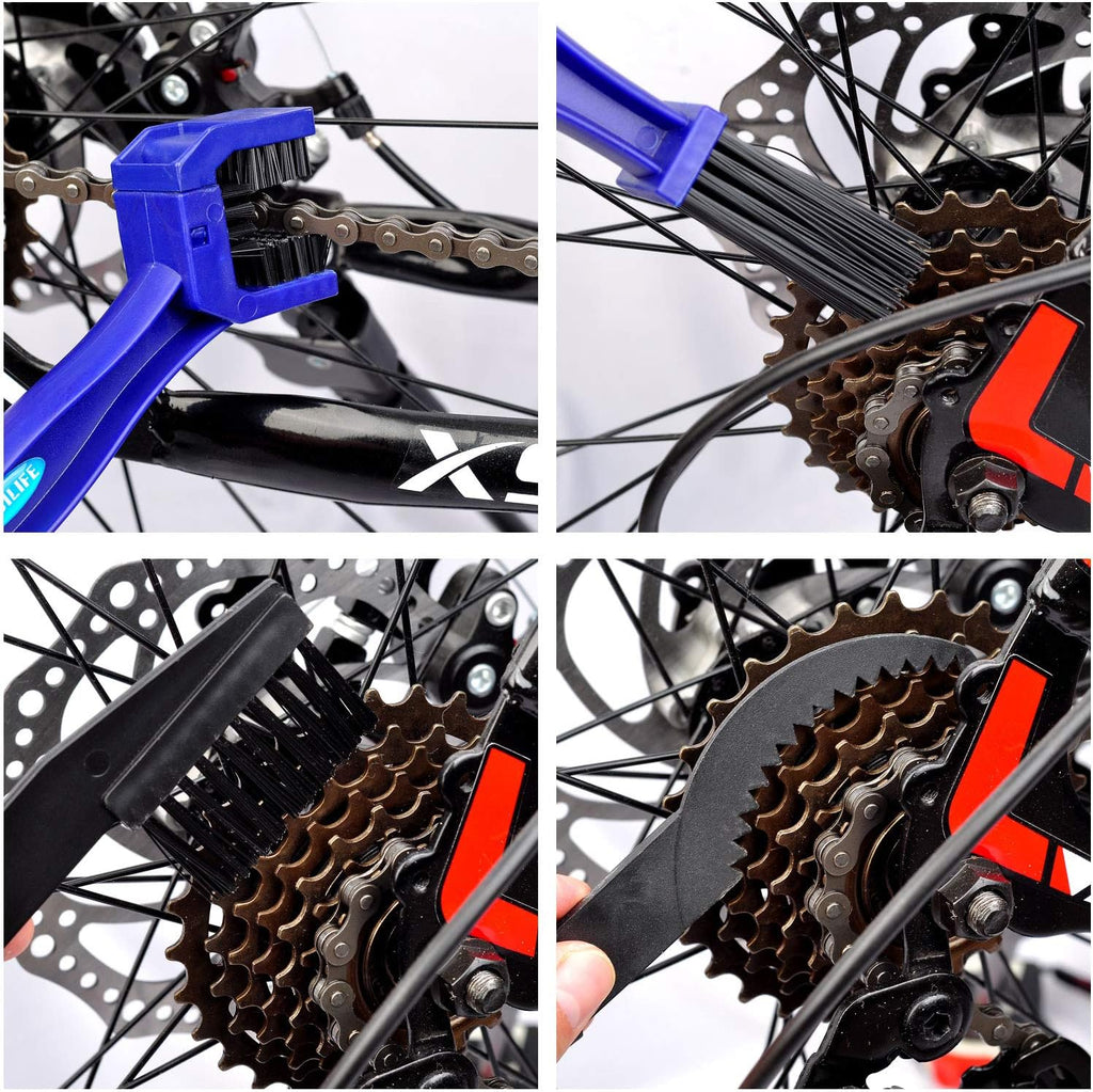 Bike Cleaner Tools, Chain and Gear Cleaning Brush Maintenance Kit for Bike & Motorcycle