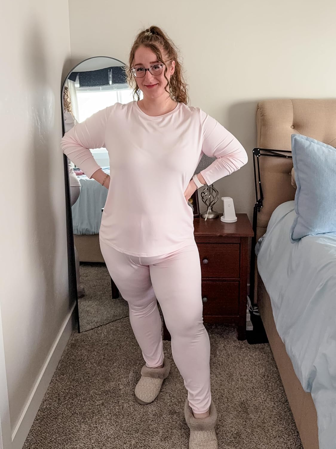 COOTRY Plus Size Thermal Underwear for Women Long Johns Top and Bottom Sets