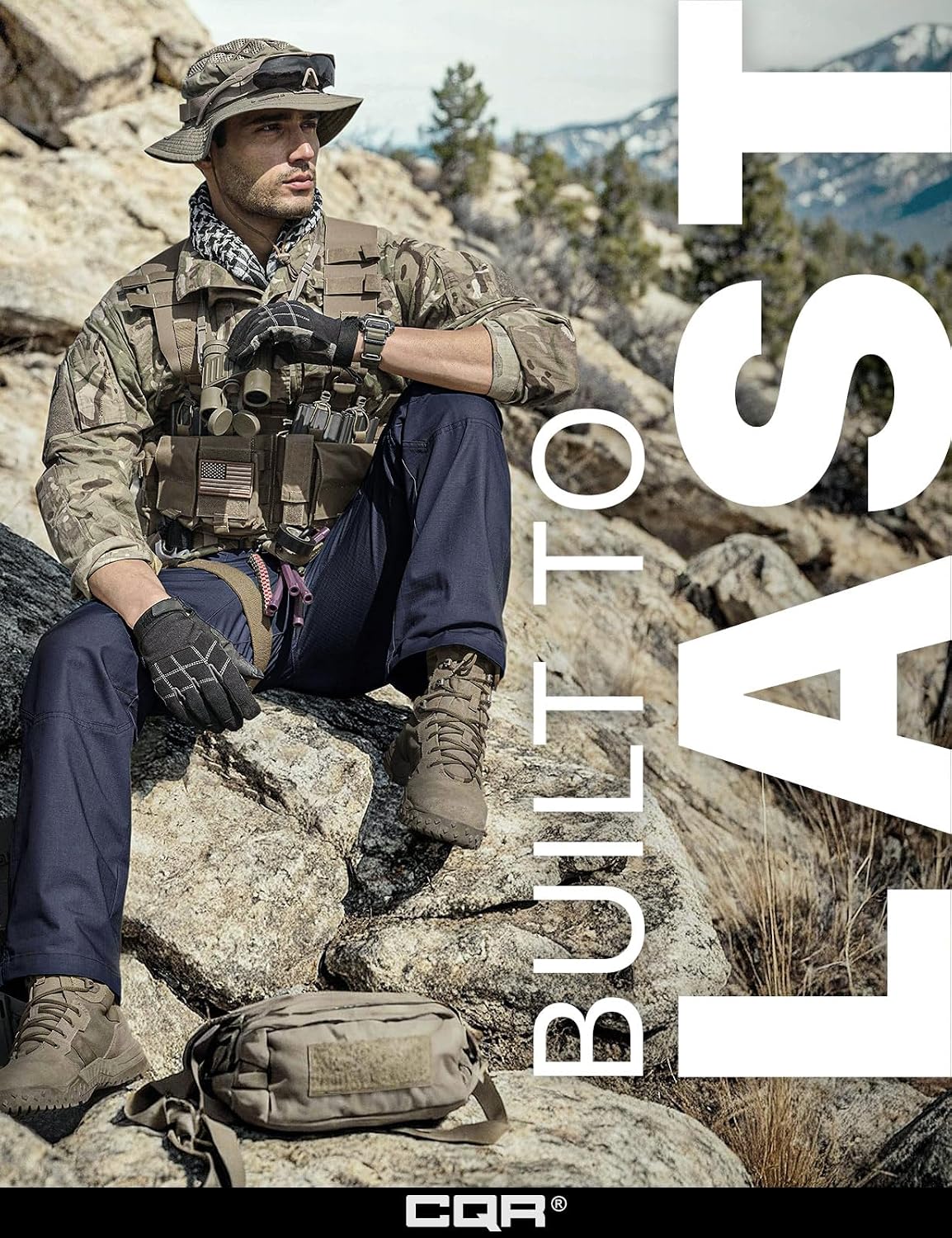 CQR Men's Tactical Pants, Water Resistant Ripstop Cargo Pants, Lightweight EDC Work Hiking Pants, Outdoor Apparel