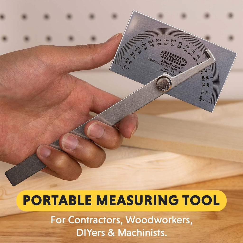 General Tools Square Head Protractor & Angle Finder for Carpentry & Framing