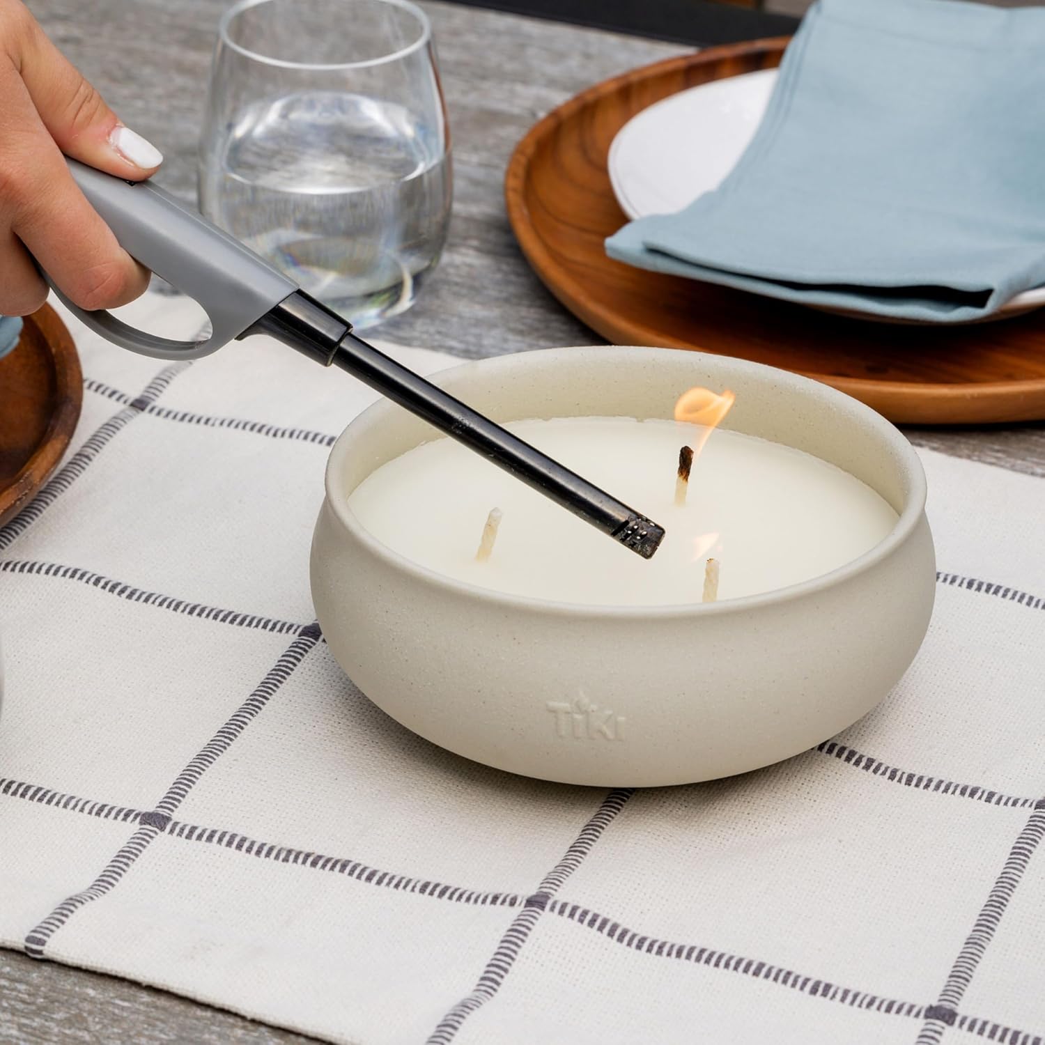 TIKI Citronella Concrete Candle 2 Pack Outdoor Tabletop Décor