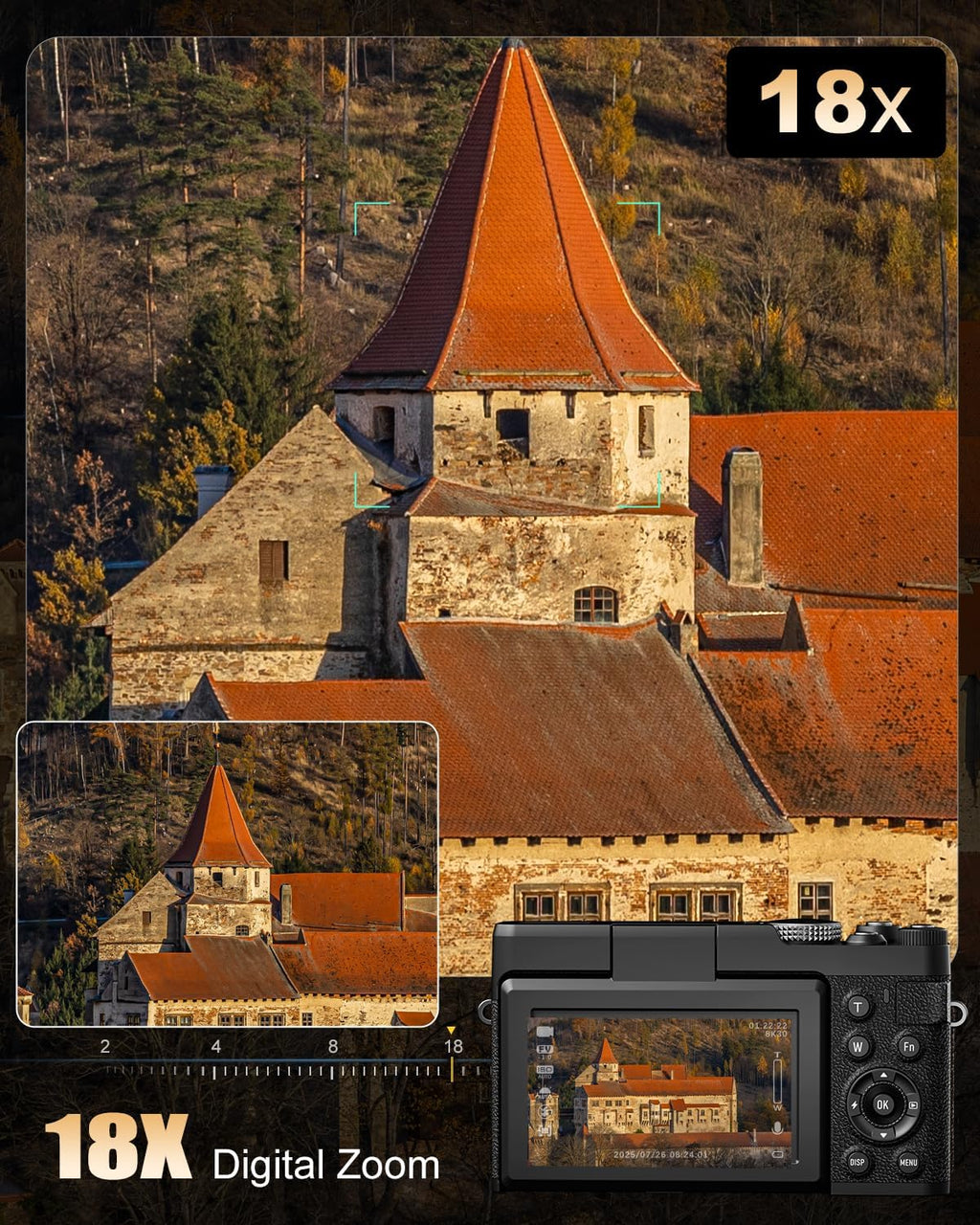 NBD 5K 64MP Digital Cameras for Photography, 18X Digital Zoom, Flip Screen
