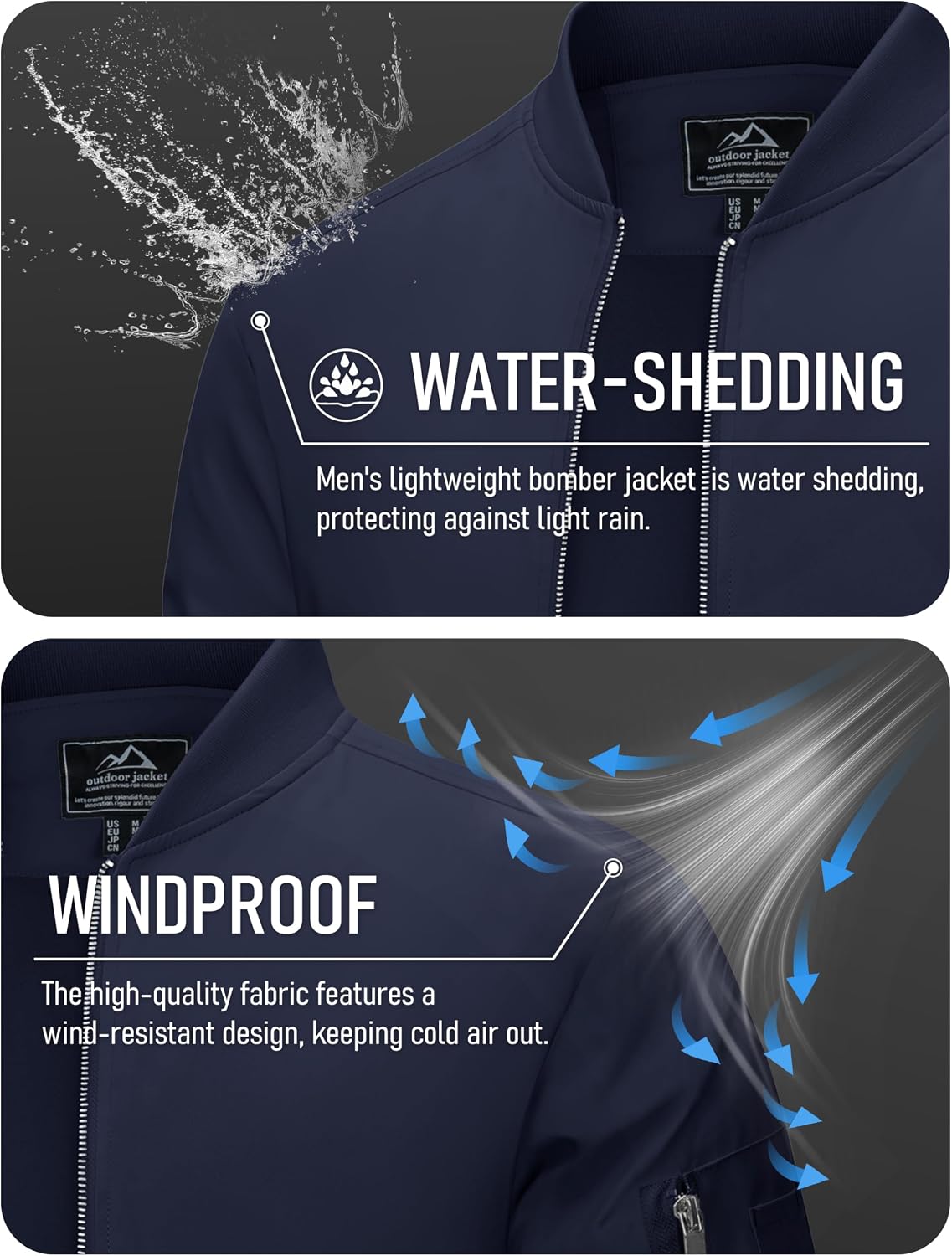 MAGCOMSEN Men's Bomber Jacket Lightweight Windbreaker Spring Fall Jacket