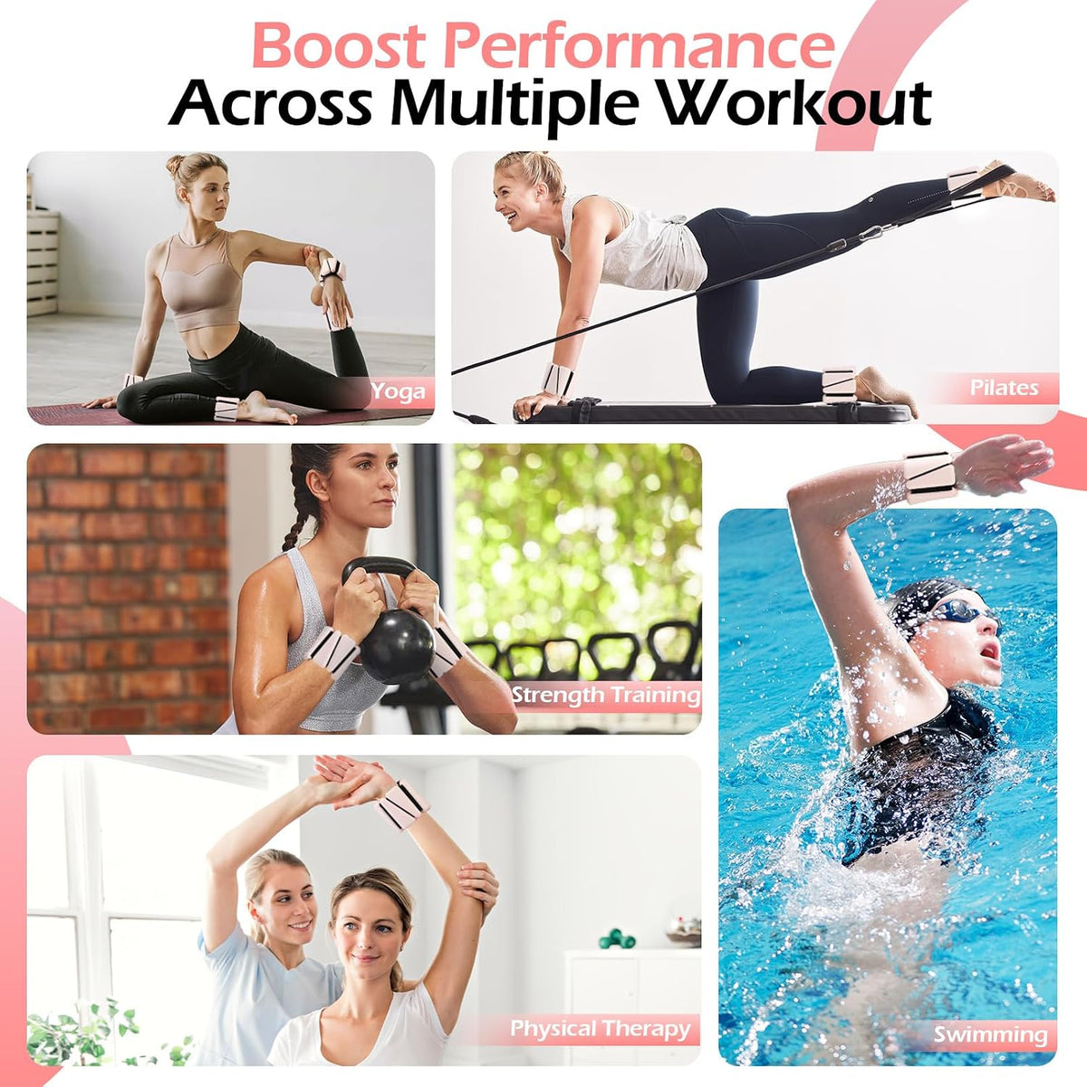 Ankle Weights for Women Adjustable Wrist Weights 2lb or 4lb Pair