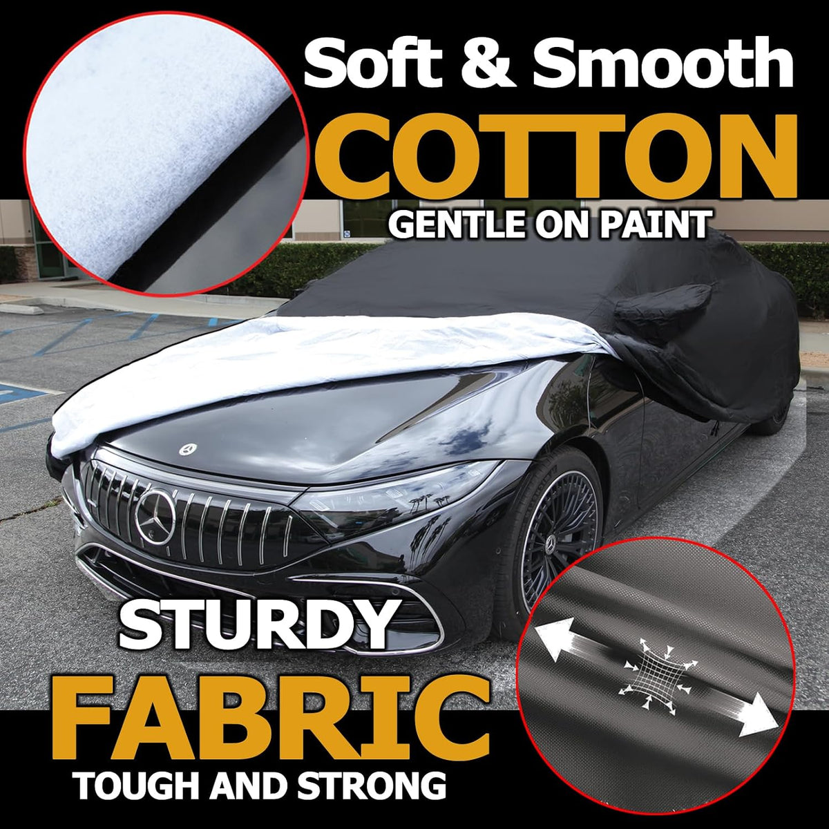 All Weather Waterproof car Cover Good for rain Snow uv Protection dust Compact Coupe Mustang XLR F-Type 370z SL550 GR Supra 300SL SC430 Mazda3 Black