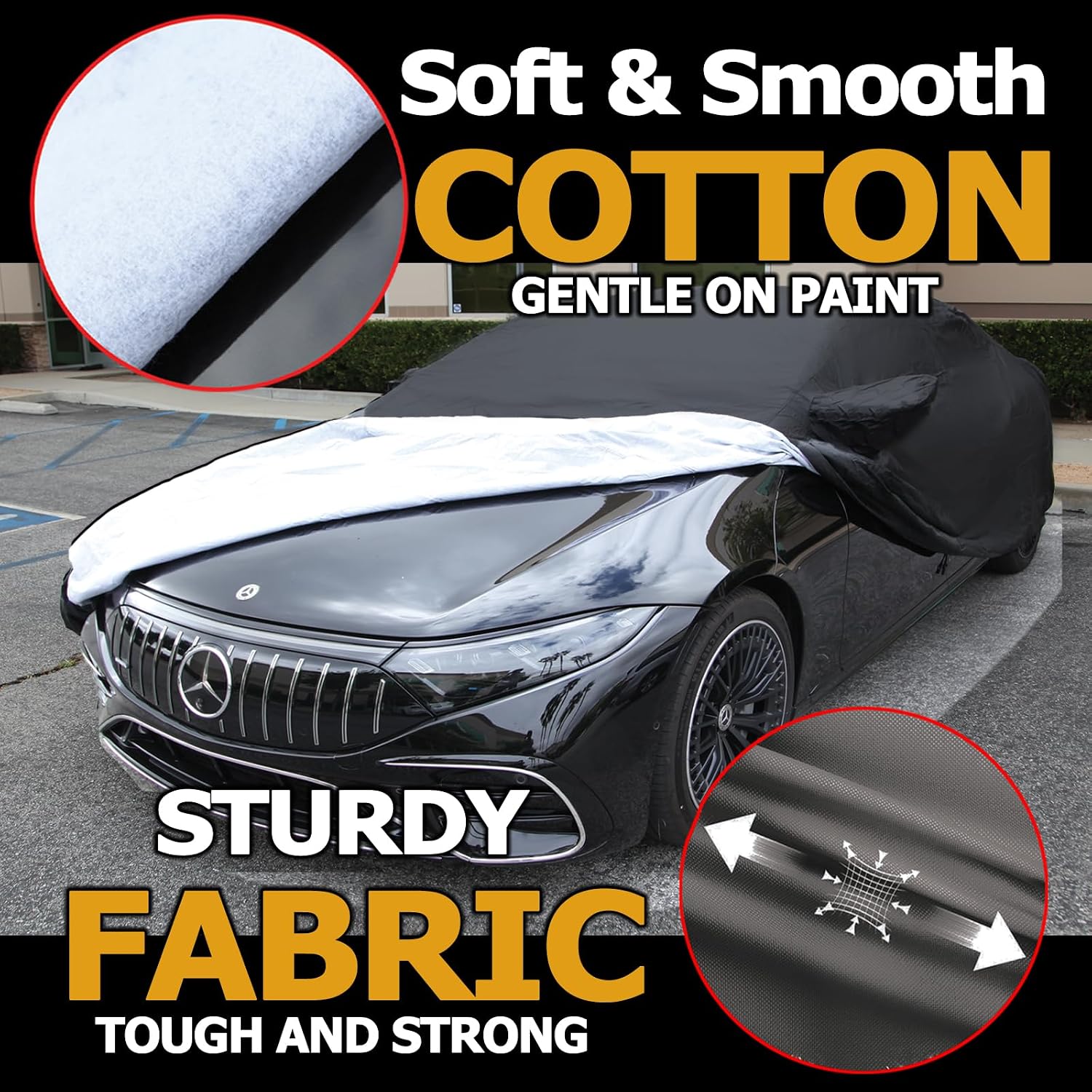 All Weather Waterproof car Cover Good for rain Snow uv Protection dust WRX STi Spoiler Civic Type-R V60 A4 ALLROAD Model Y Black