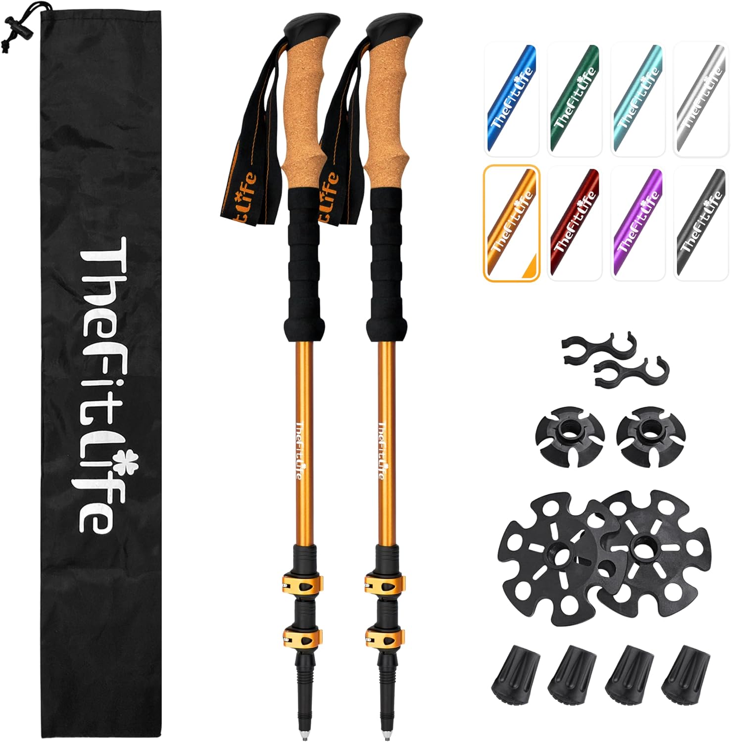 TheFitLife Durable 7075 Aluminum Trekking Poles, Walking Sticks for Hiking
