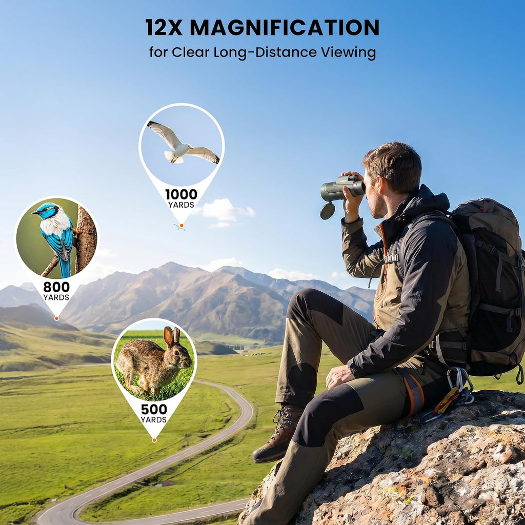 12x54 Monoculars for Adults High Powered with Tripod Phone Adapter and Bag