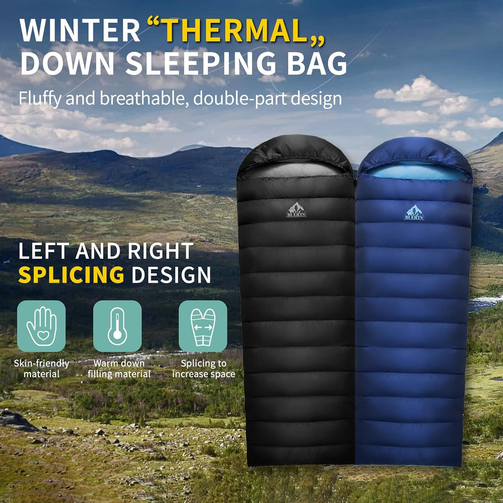 Down Sleeping Bag for Adults. 680FP Ultralight Portable, Backpacking Sleeping Bag for Hiking, Camping, Mountaineering.