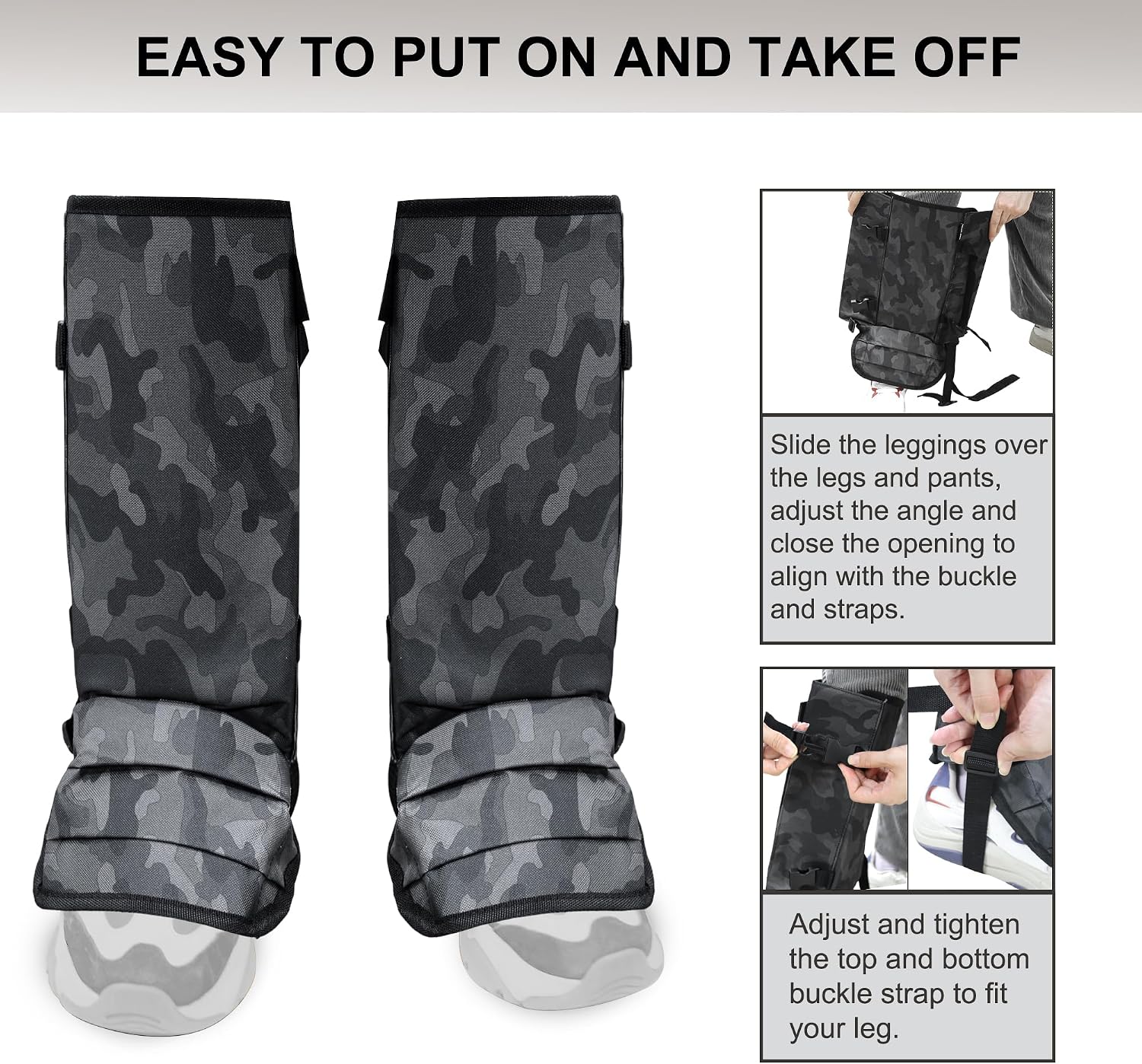 MDSTOP Snake Gaiters Leg Guards, Waterproof Snake Guards, Adjustable Snake Bite Protection for Lower Legs, Snake Chaps for Men & Women, Snake Proof Gaiters for Hunting,Outdoor and Farm Working