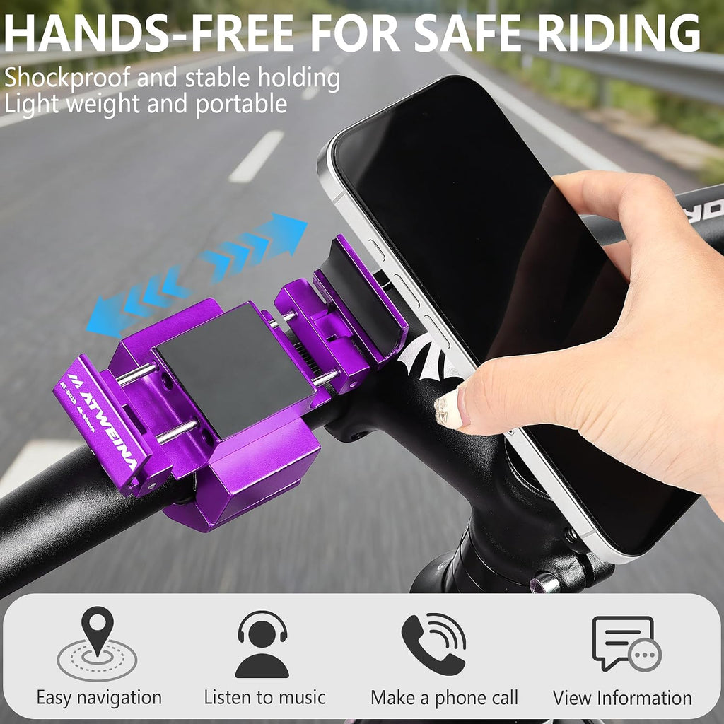 Bike Handlebar Mounts for 4.5-7.4 Phones (Purple)