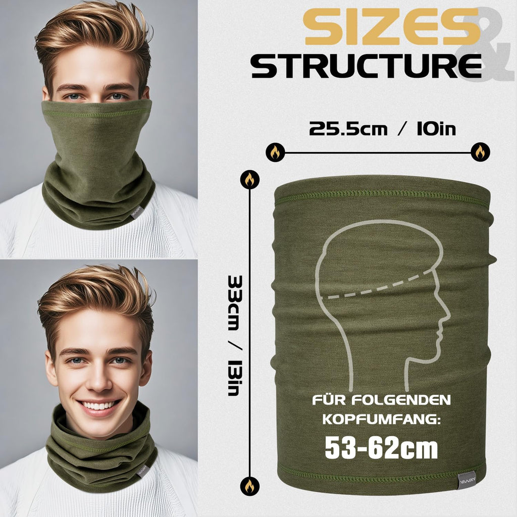 YANIKY Neck Gaiter Winter Neck Warmer for Men & Women Windproof Face Mask for Cold Weather Breathable Ski Face Cover Scarf