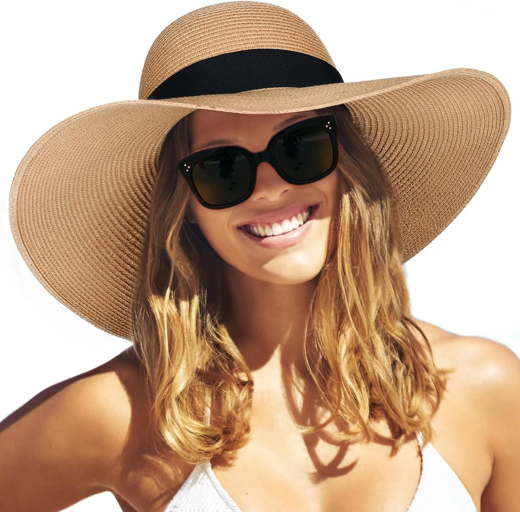 FURTALK Womens Sun Straw Hat Wide Brim Floppy Summer Beach Hats for Women