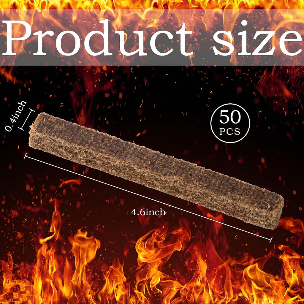 Adnee Fire Charcoal Starter - Camp Fire Starter Sticks for Fireplace, Wood Stove, Grill, Charcoal Chimney, BBQ Accessories (50)
