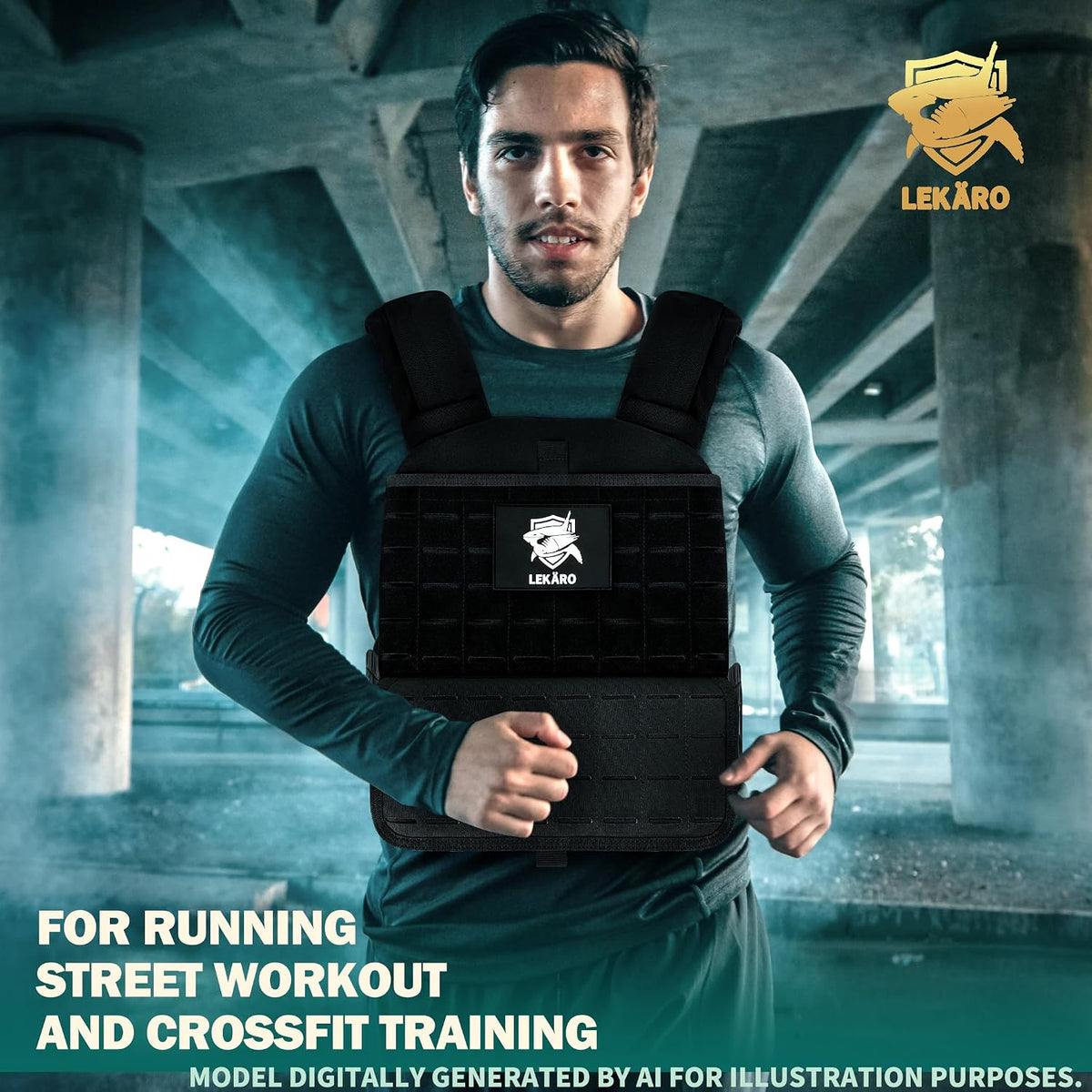 Adjustable Weighted Vest for Men Women – Tactical Vest for Rucking, HIIT & CrossFit, Fits 10x12 Plates, 600D Breathable Weight Vest & Exercise Vest for Strength Training, Weights Not Included