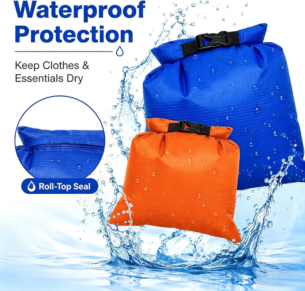 TRENDBOX Roll Top Waterproof Dry bag Kit Storage Compression Bag Sack Poch Packing Organizers Water Resistant Camping Travel