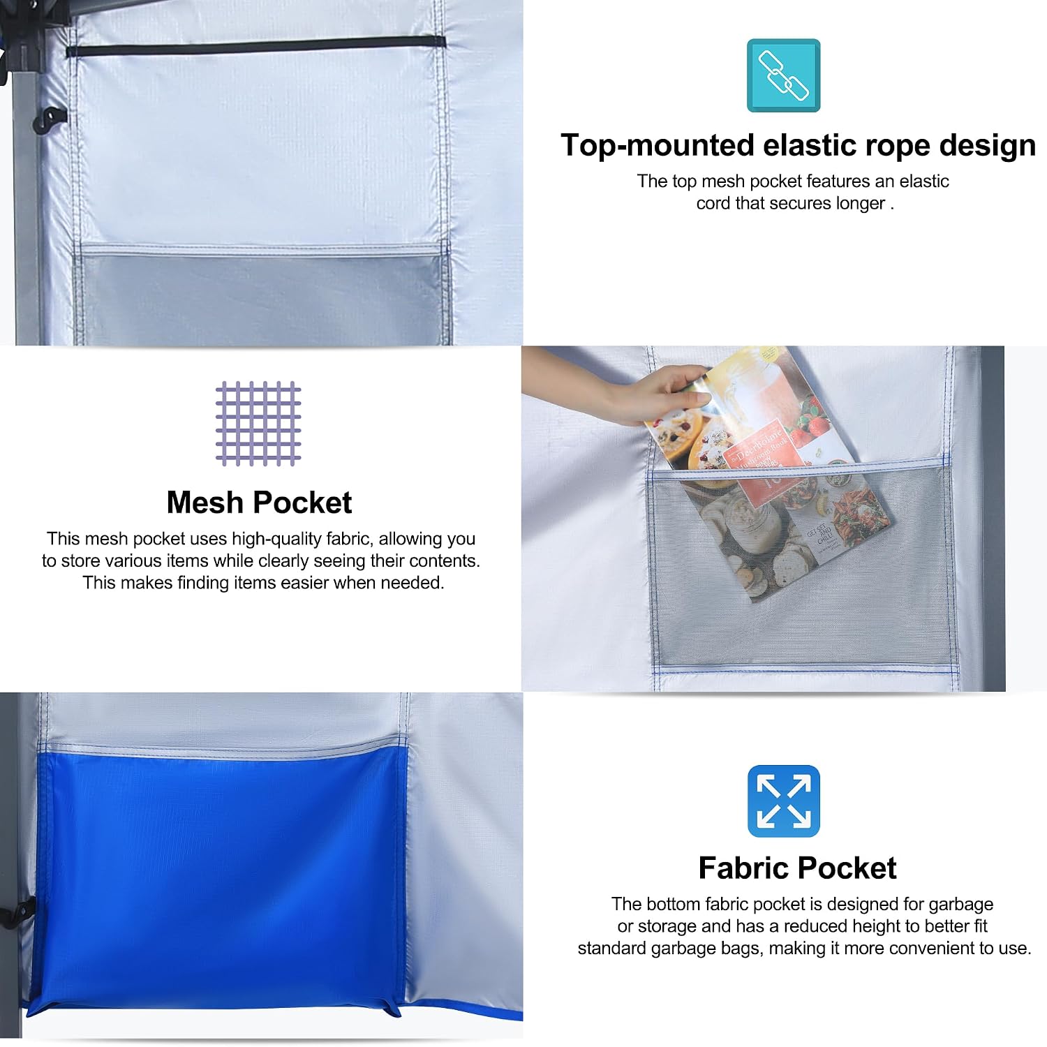 ABCCANOPY 10x10 Pop Up Canopy Tent with Storage Sidewall, Royal Blue