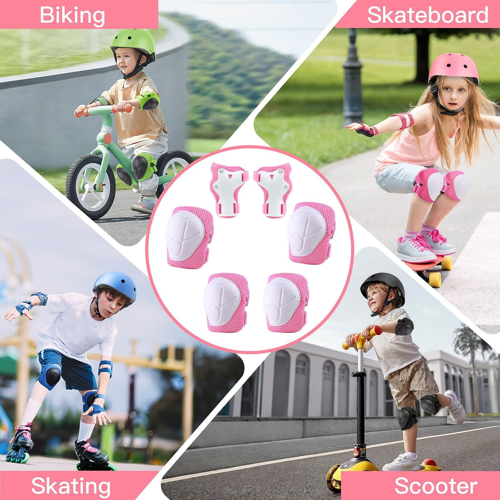 WayEee 6PCS Kids Protective Gear Set Knee Pads Elbow Pads Wrist Guards/3-14
