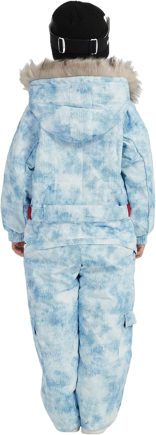 Kids Girls Boys Waterproof Colorful One Piece Snowsuits Coveralls Ski Suits Jackets Winter Jumpsuits