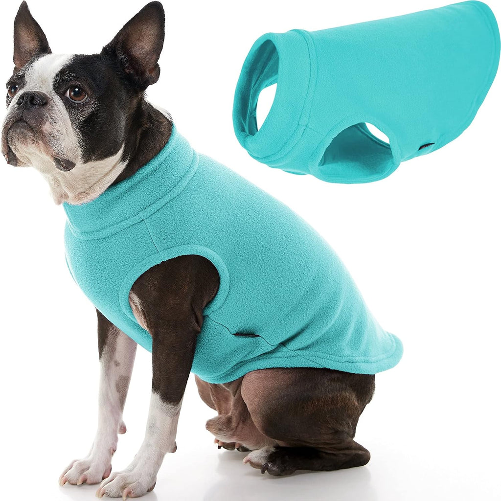 Gooby Stretch Fleece Vest Dog Sweater, Argyle Pink, Medium