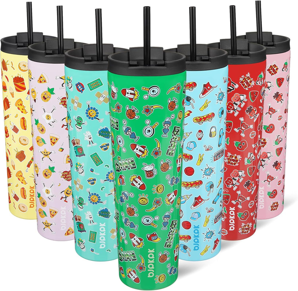 BJPKPK 34oz Coffee Tumbler with Straw, Insulated Stainless Steel Cup