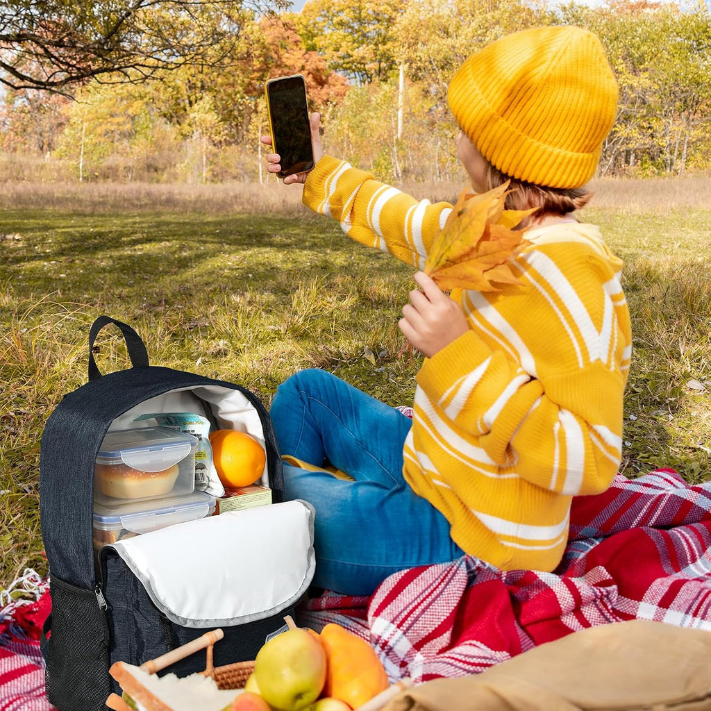 MIER Insulated Backpack Cooler Small Lunch Bookbag for Women Men