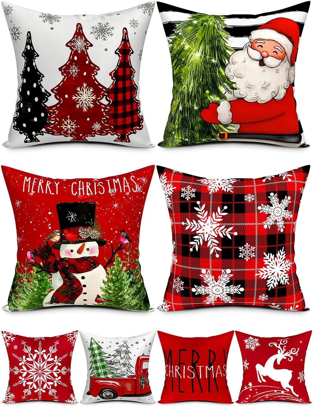 TOYPOPOR Fall Decorations Pillow Covers Double-Side Printing 18'' x 18'' Set of 4, Pumpkins Thankful Blessed Buffalo Plaid Fallen Leaves Thanksgiving Throw Cushion Cases for Outdoor Indoor Home Decor