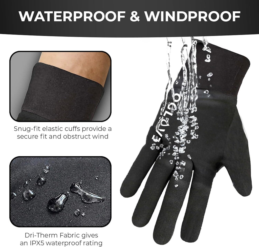 OGLOVE Waterproof Thermal Sports Gloves, Touchscreen Sensitive Field Gloves for Football, Soccer, Rugby, Mountain Biking, Cycling, Fishing and More